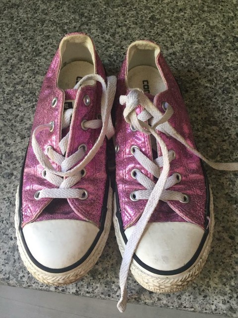 girls pink sparkly converse